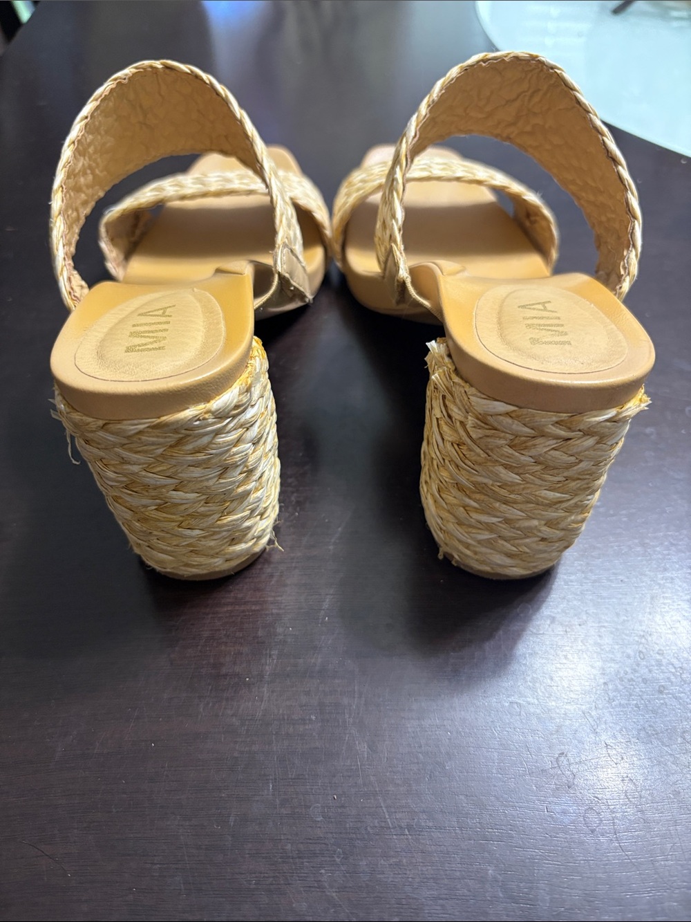 MIA Braided Straw Double-Strap Slide Sandals in Tan - Picture 3 of 7